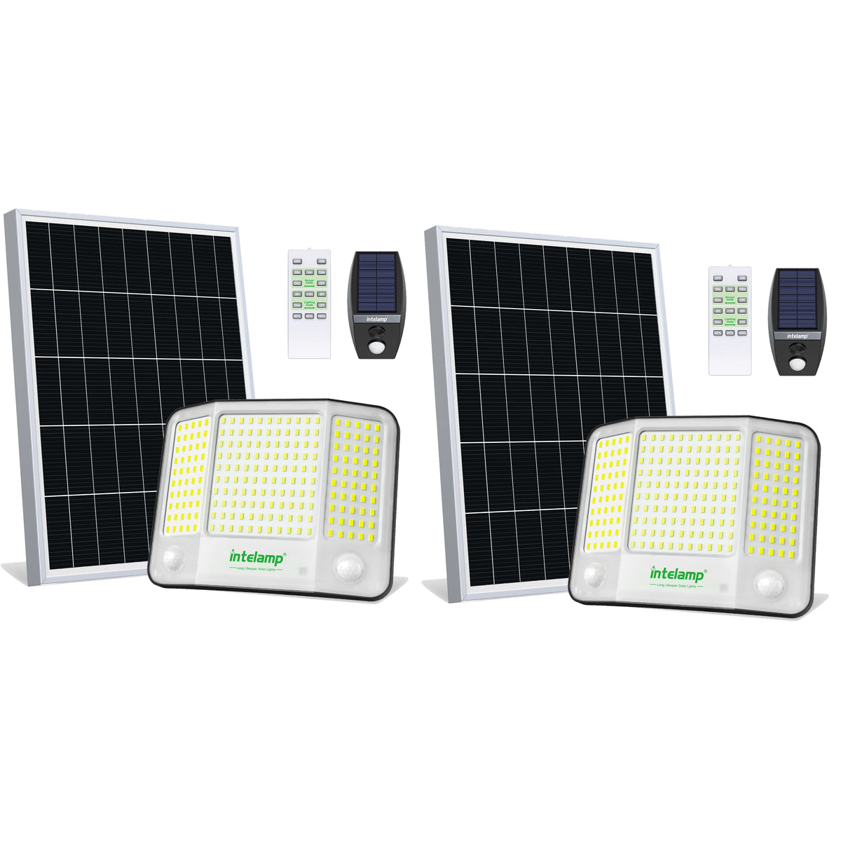 Intelamp Solar Street Flood Light With Dual Outdoor Motion Sensors
