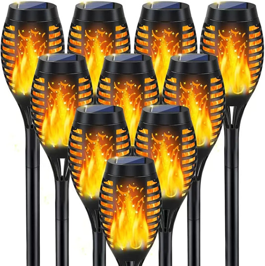 Solar Outdoor Waterproof 10 Pack Flickering Flame Torch Light