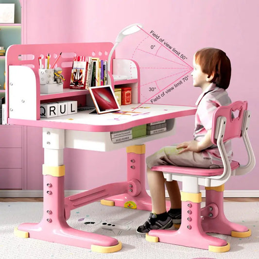 Kids Height Adjustable Desk And Chair Set For School