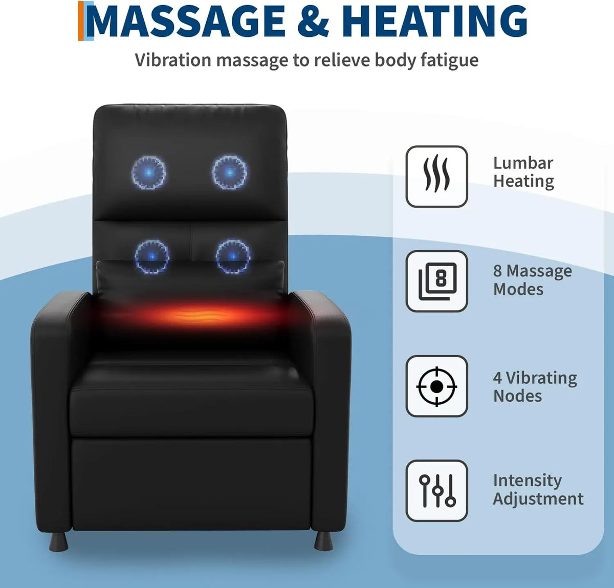 Twisterck Power Recliner Chair With Heat Massage And USB Port