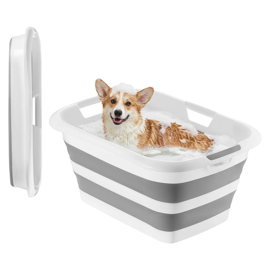 Collapsible Portable Dog Bathtub With Built In Drain Hole