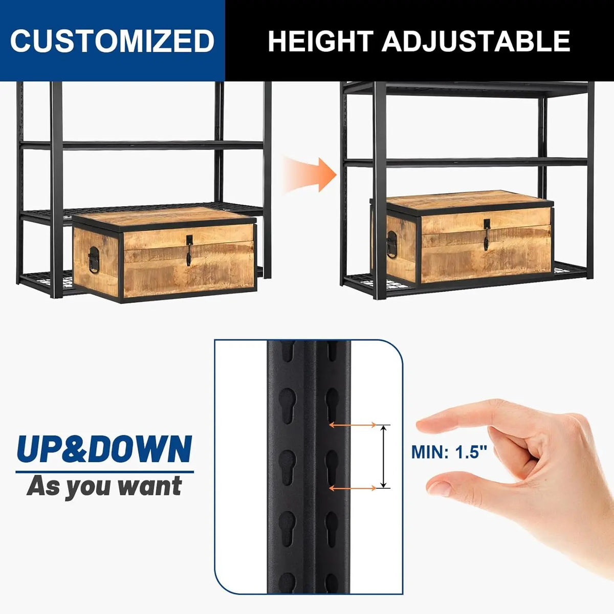 Heavy Duty Metal Garage Shelves Adjustable Steel Shelving Workshop