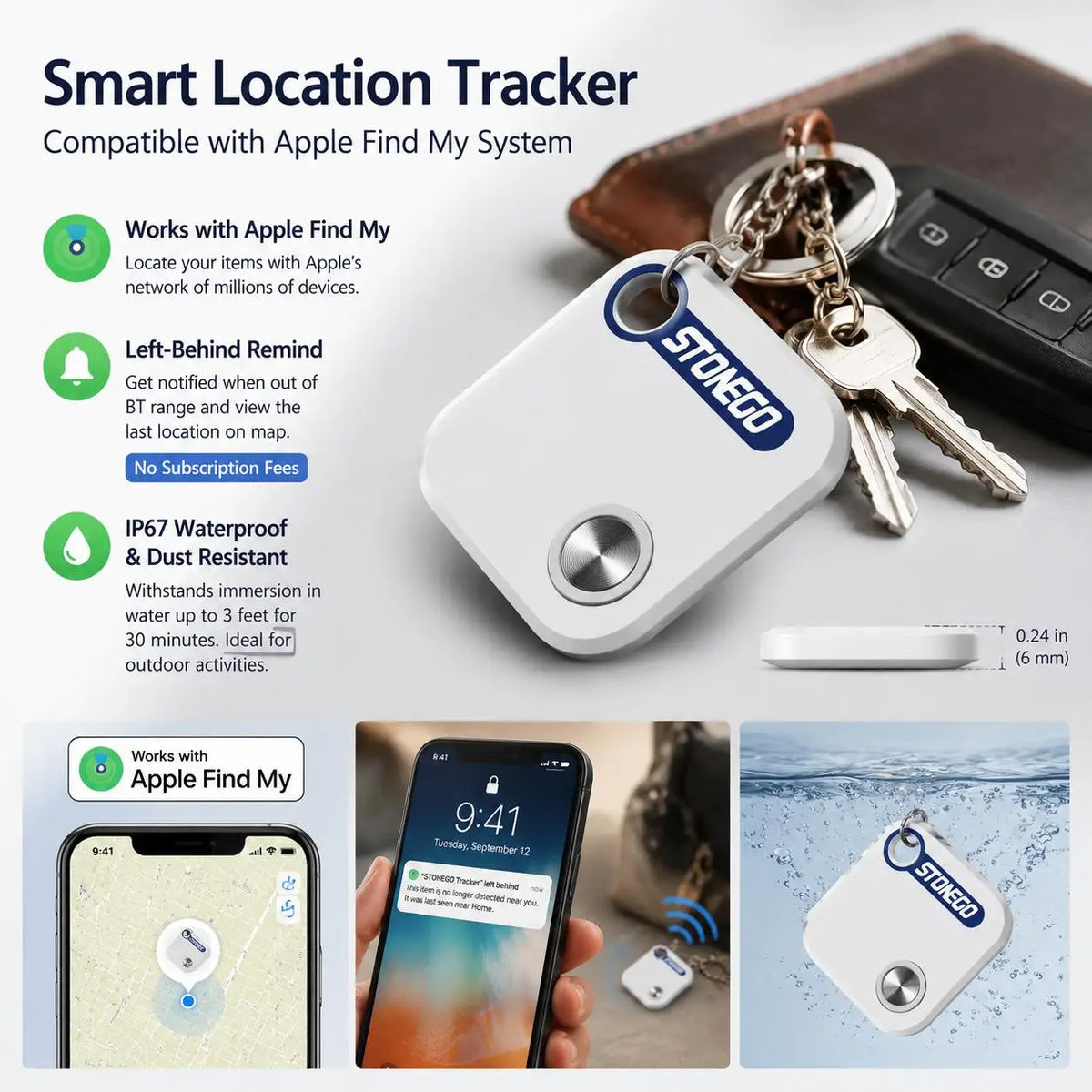 Stonego Ztag Bluetooth Key Finder Pet Tracker For Find My