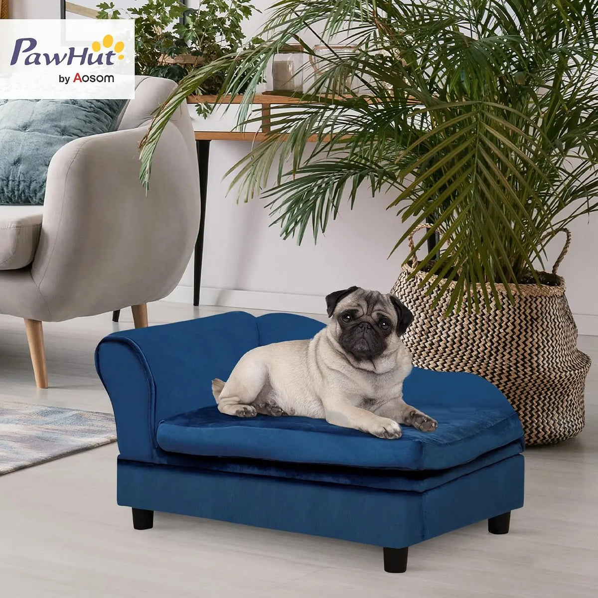 Modern Hidden Storage Dog Couch With Soft Foam For Pets