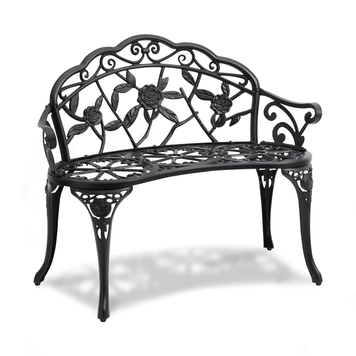 SucceBuy Modern Outdoor Garden Wooden Bench With Backrest