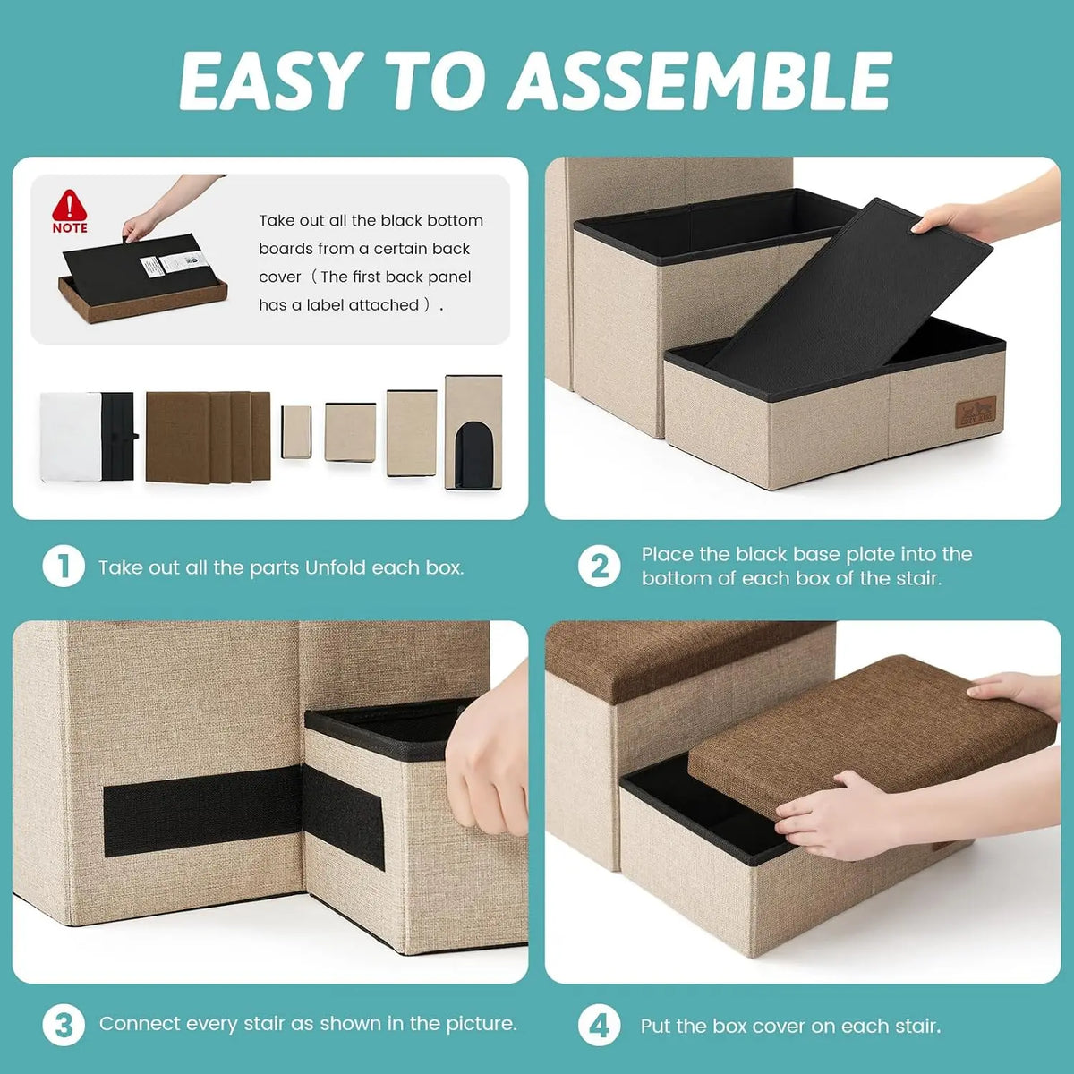 Durable Multi Tier Pet Stairs With Secure Condo And Storage