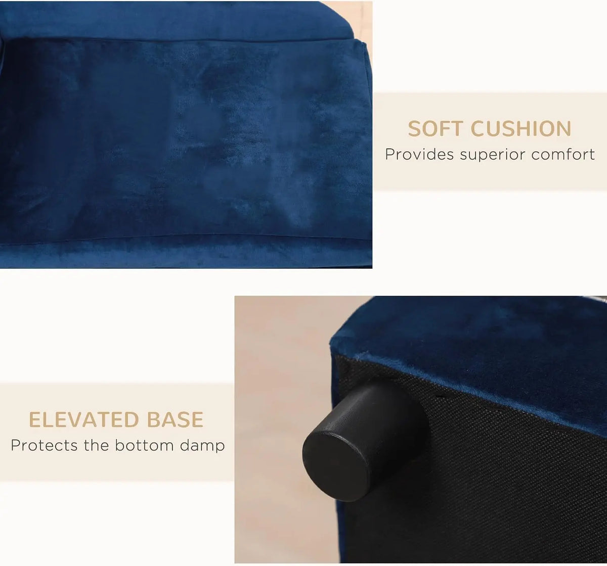Modern Hidden Storage Dog Couch With Soft Foam For Pets