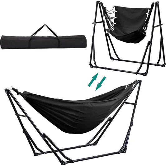 Outdoor Hammock And Swing Chair With Foldable Stand And Bag