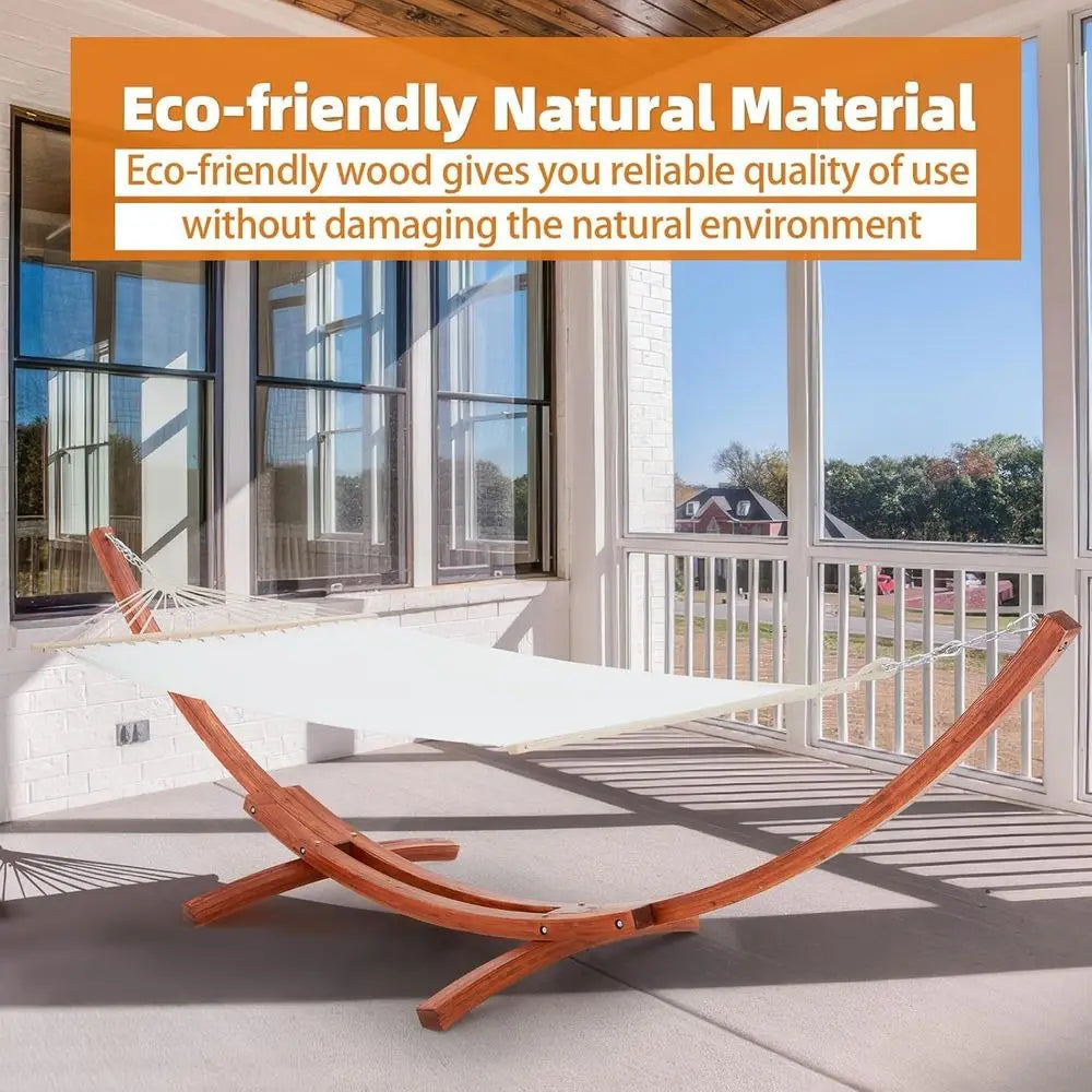 Heavy Duty Double Hammock With Stand For Patio And Garden