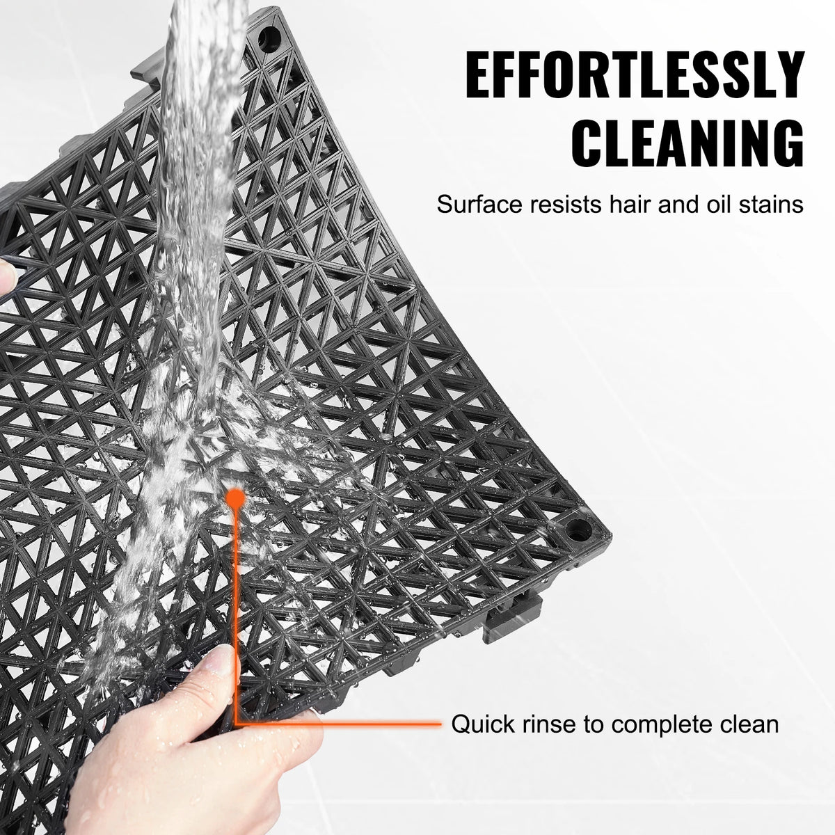 SucceBuy Interlocking Soft PVC Drainage Floor Tiles Non Slip Design