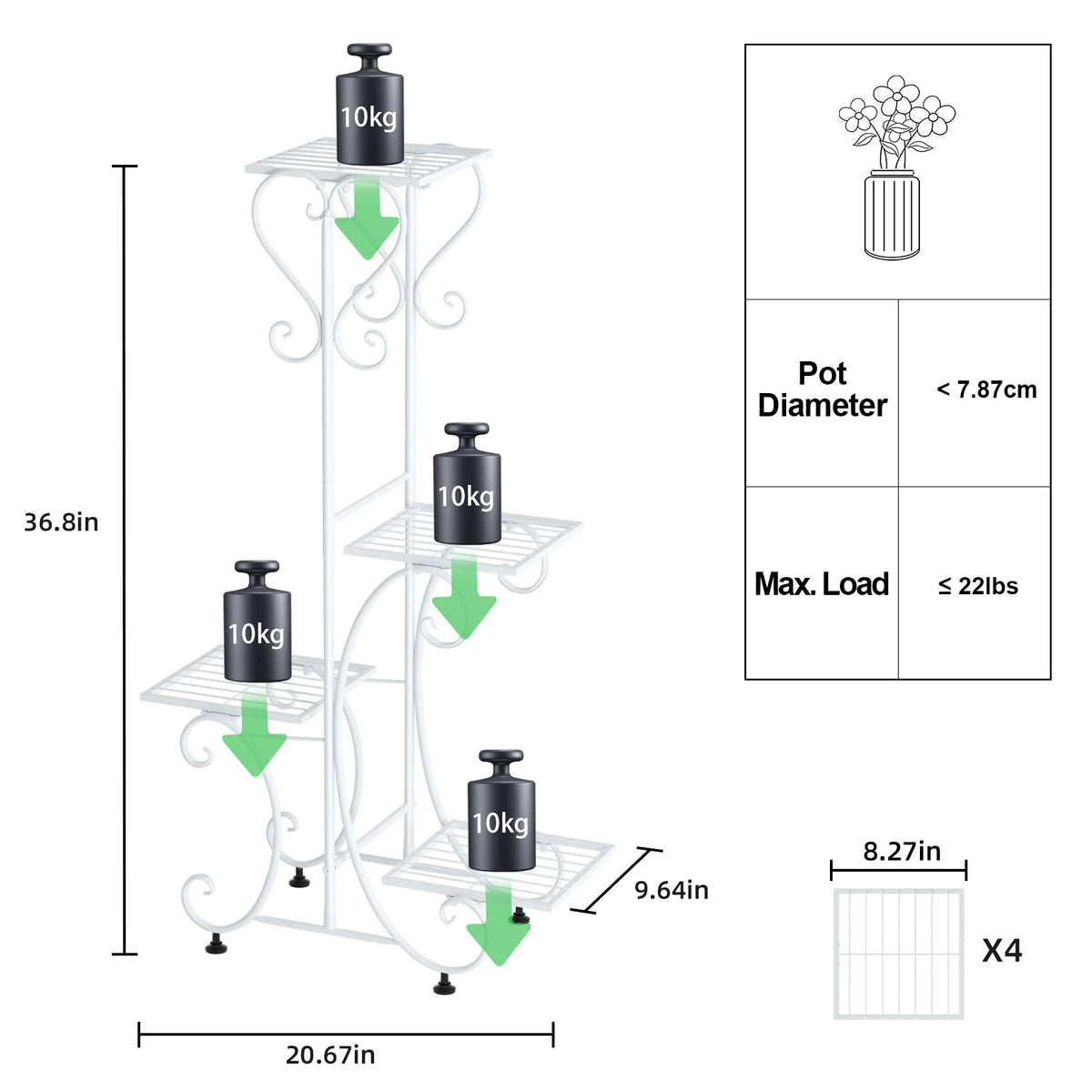 Versatile Metal Plant Stand Organizer For Garden And Patio