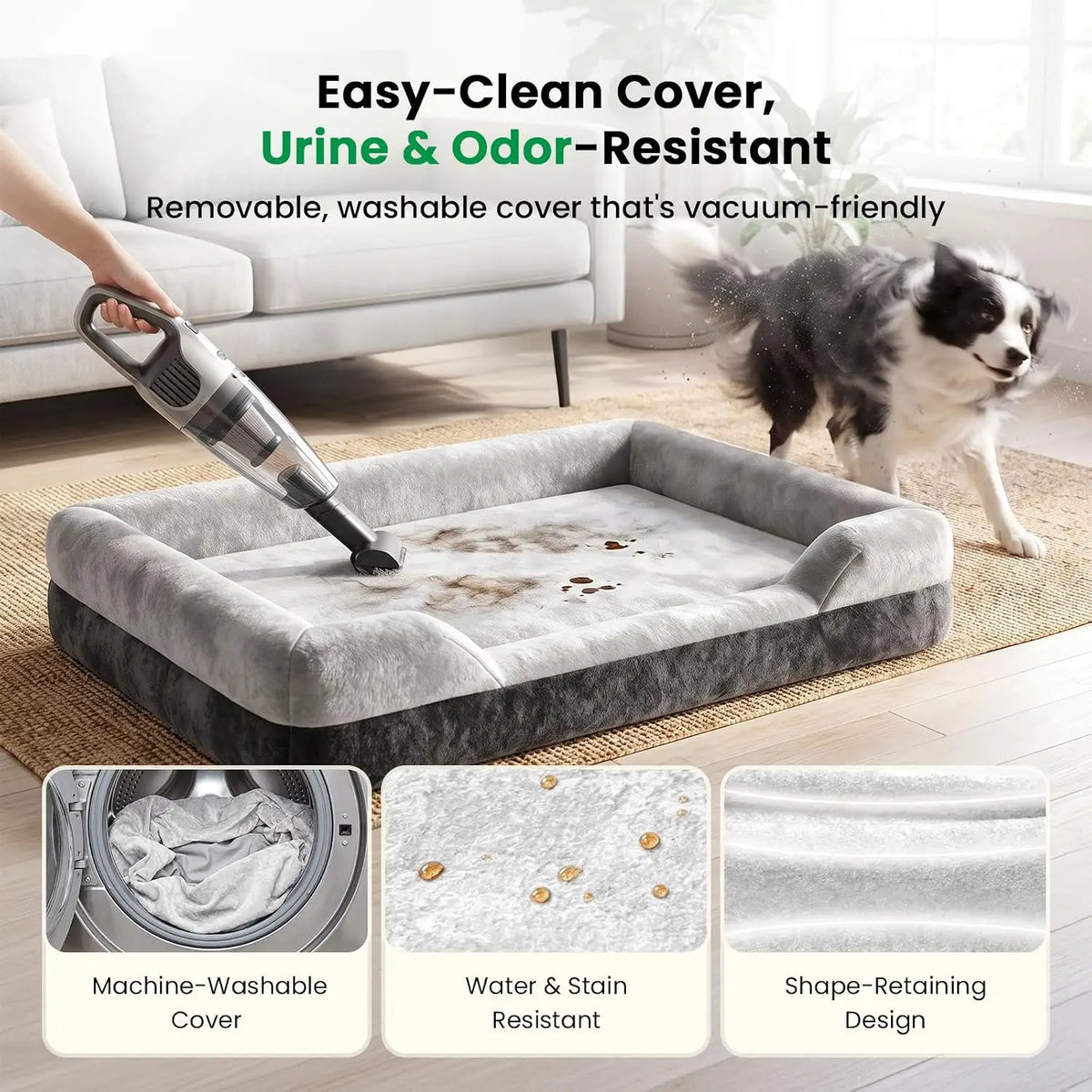 Orthopedic Cooling Gel Memory Foam Dog Bed With Washable Covers