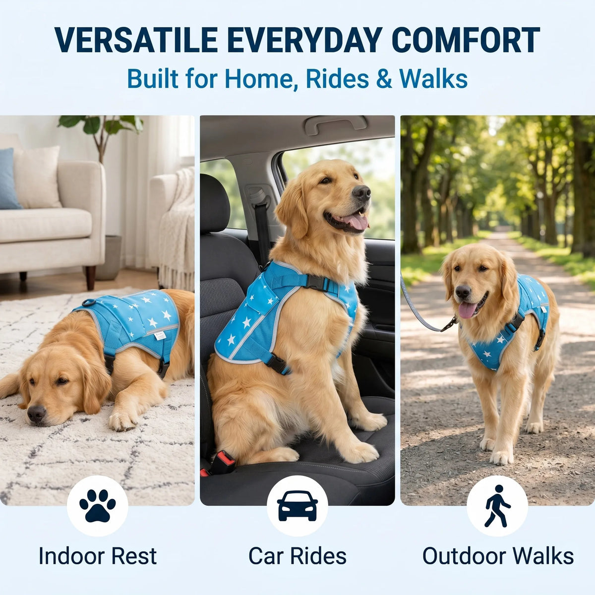 Professional Pet Dog Cooling Vest Harness Jacket With Cooling Packs