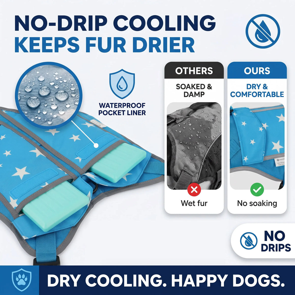 Professional Pet Dog Cooling Vest Harness Jacket With Cooling Packs