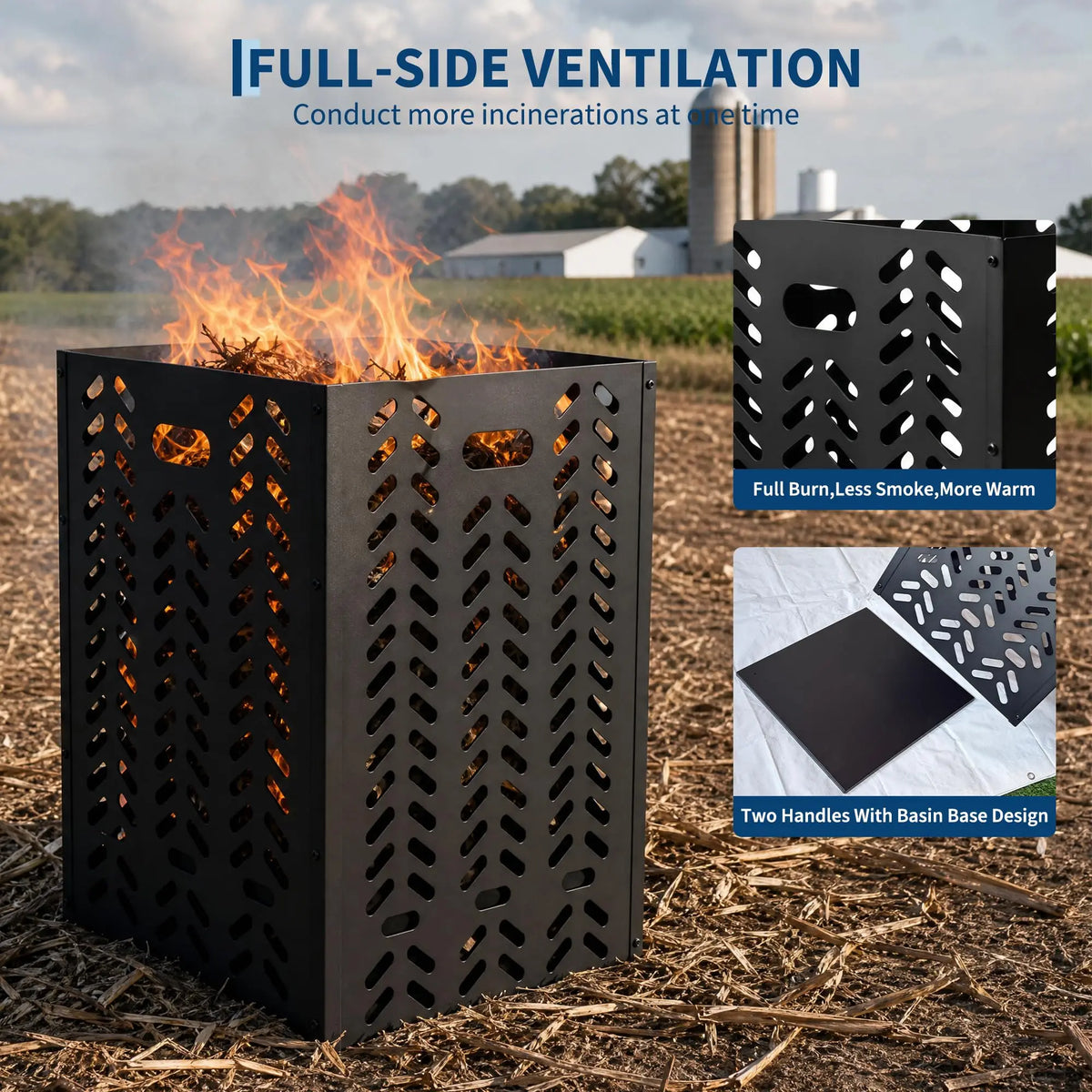 HiMISS Heavy Duty Steel Outdoor Burn Cage For Yard Cleanup