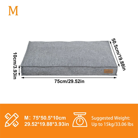 Bingopaw Waterproof Linen Dog Crate Pad With Foam Insert