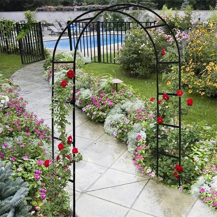 Wisfor Metal Garden Arch Trellis For Climbing Plants