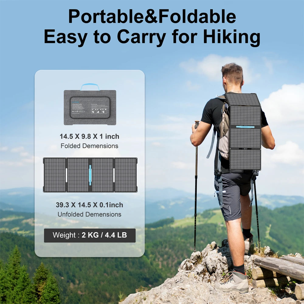 E-PowO 60W Foldable Portable Solar Panel And Waterproof Charger