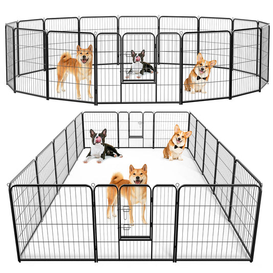 Jhk Foldable Metal Dog Playpen For Indoor Outdoor Pet Safety