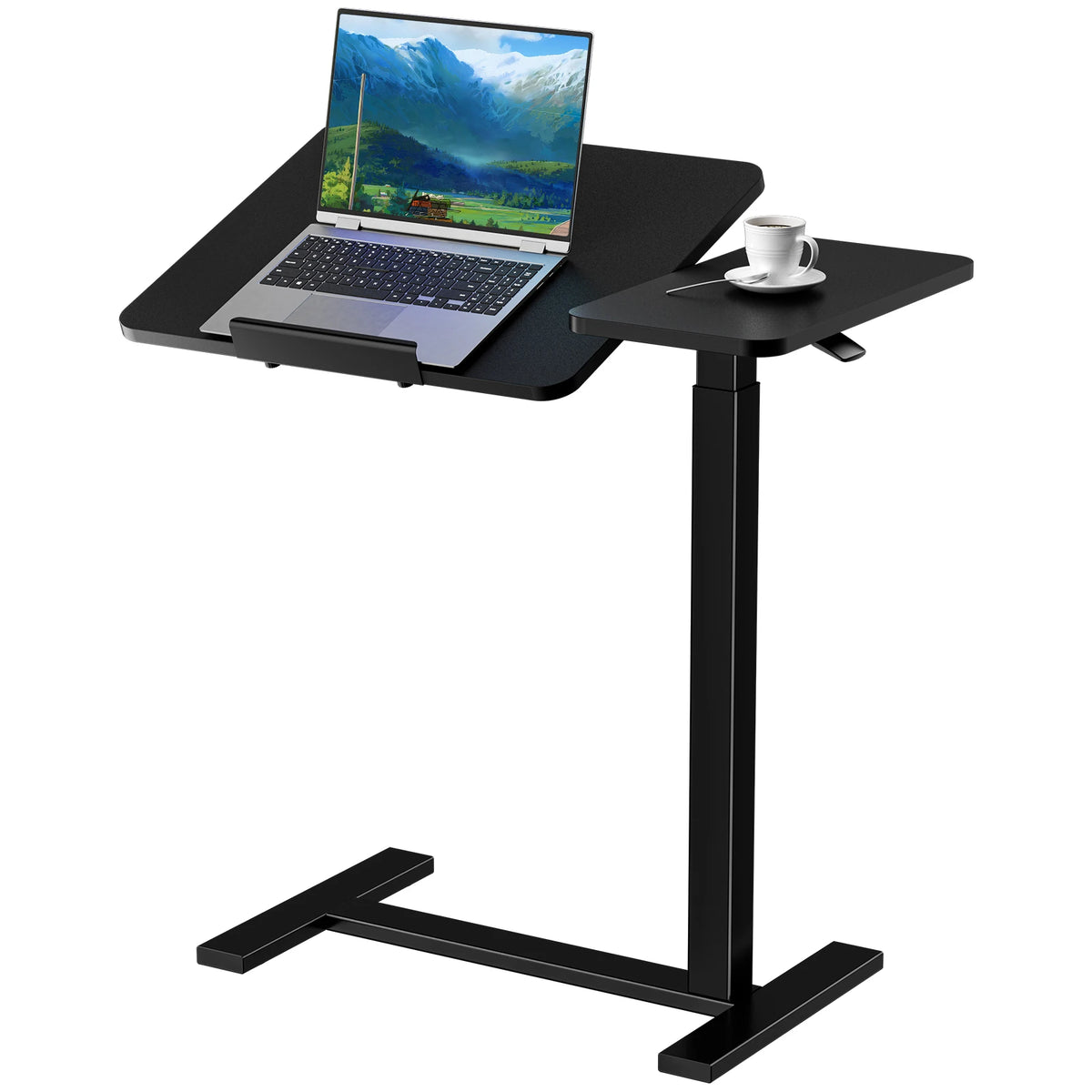 JHK Adjustable Overbed Desk With Tilt Top And Wheels