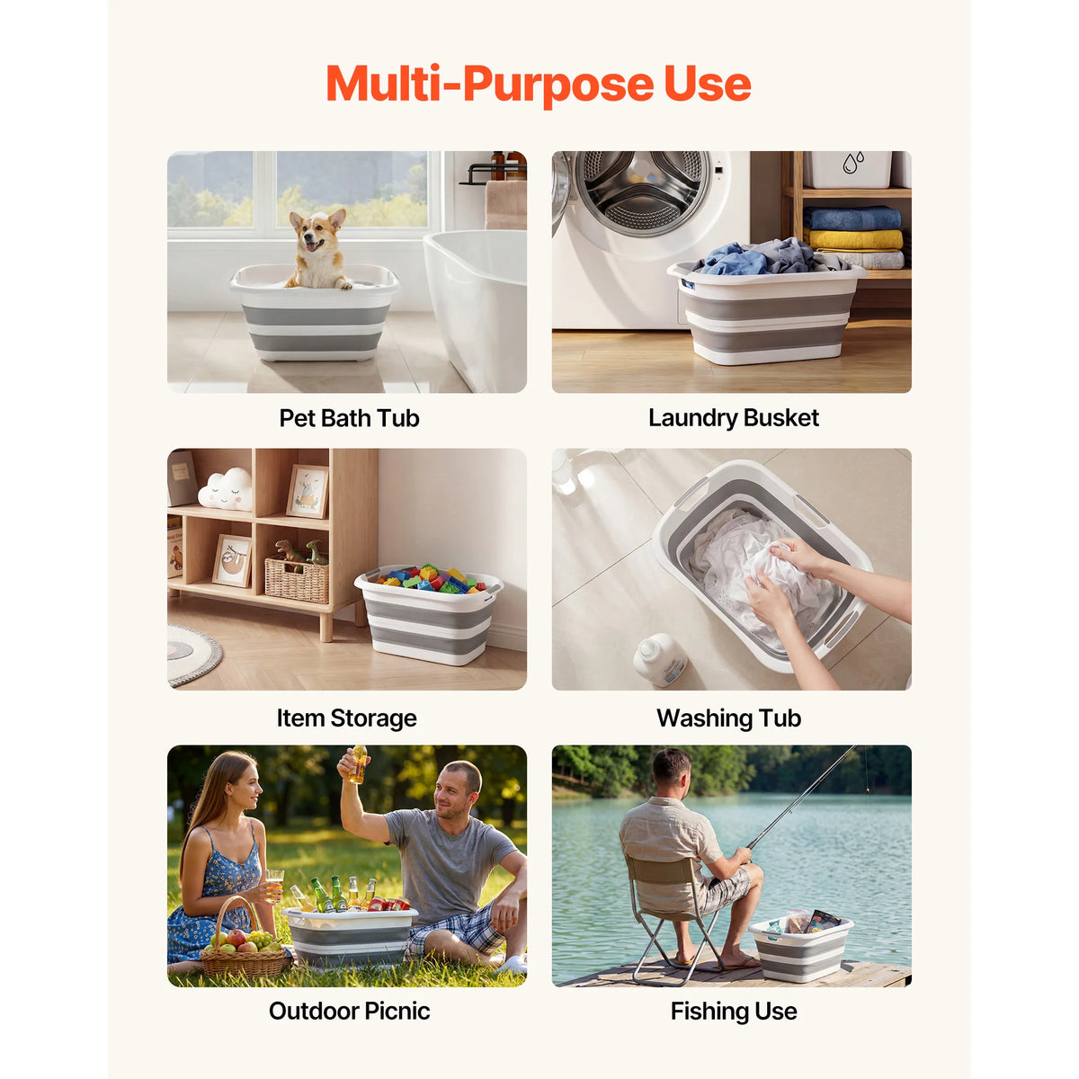 Collapsible Portable Dog Bathtub With Built In Drain Hole