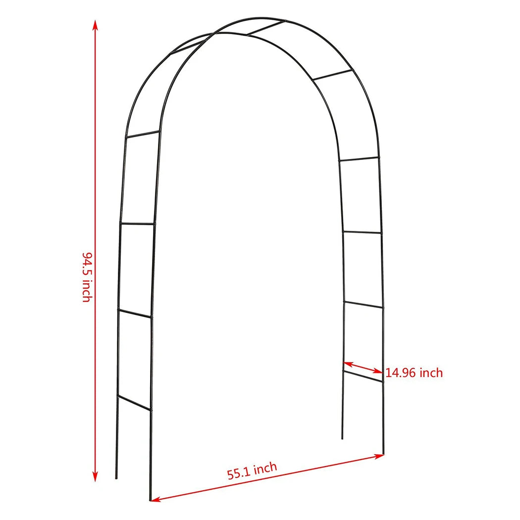 Wisfor Metal Garden Arch Trellis For Climbing Plants