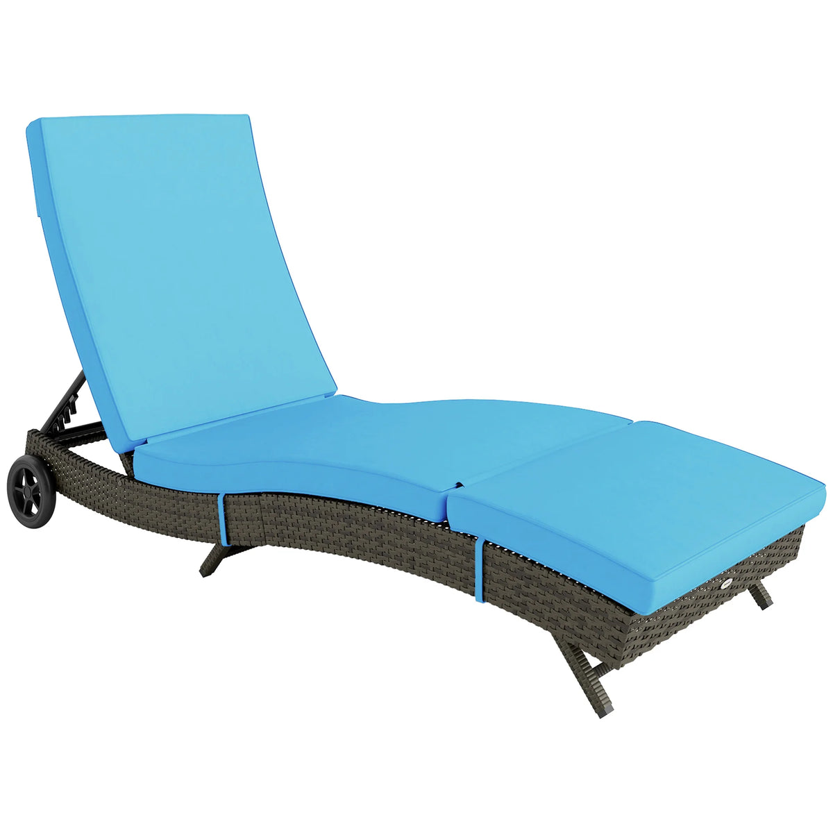 Outsunny Outdoor Reclining Lounge Chair With Wheels For Patio
