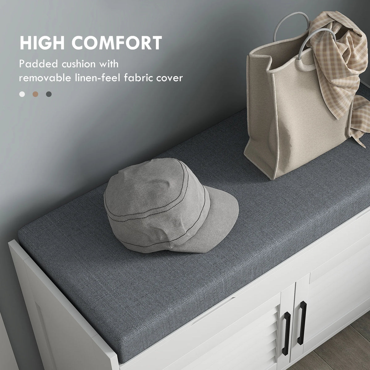 HOMCOM Entryway Shoe Bench With Hidden Compartments And Cushion
