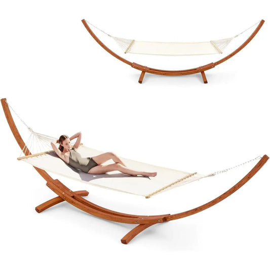 Heavy Duty Double Hammock With Stand For Patio And Garden