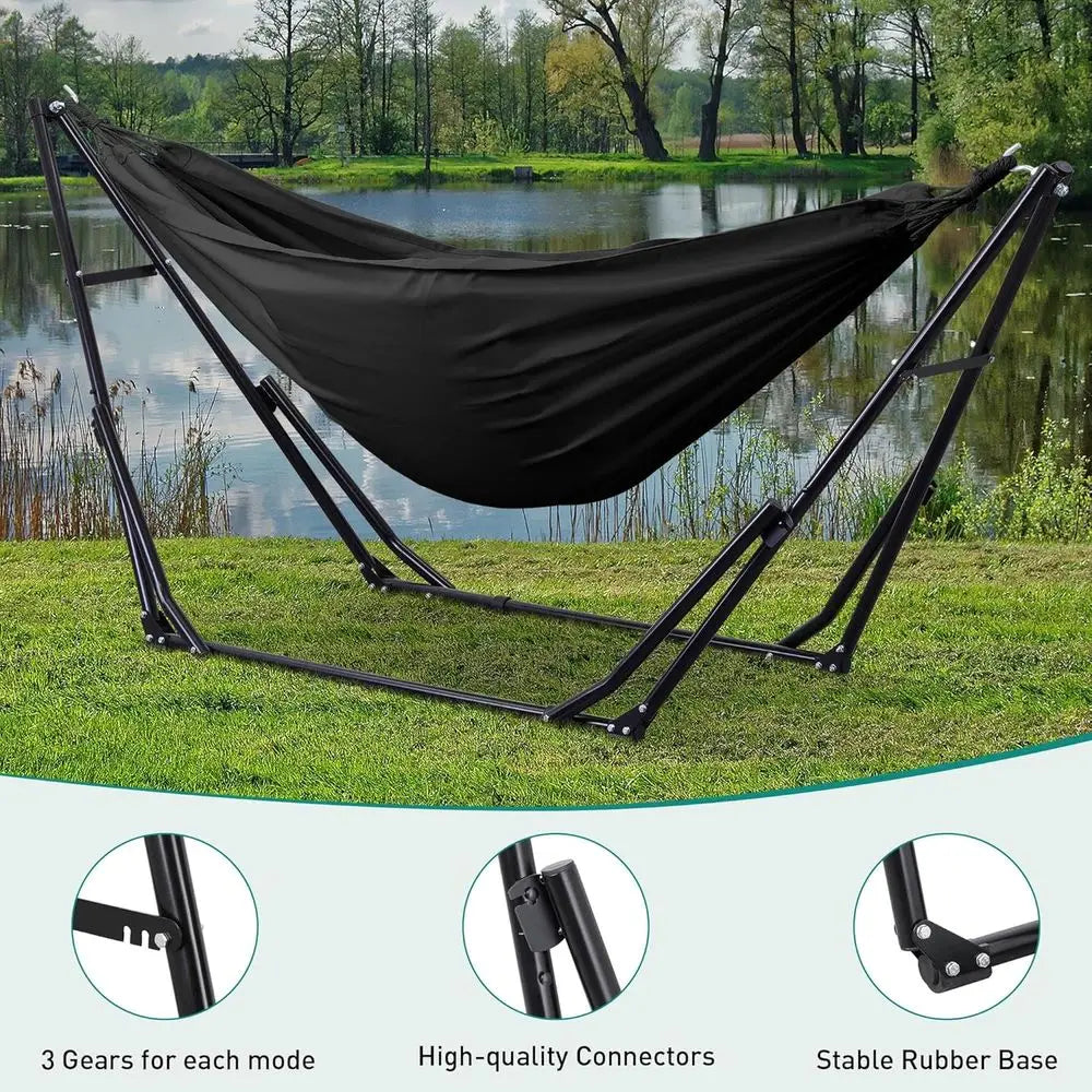 Outdoor Hammock And Swing Chair With Foldable Stand And Bag