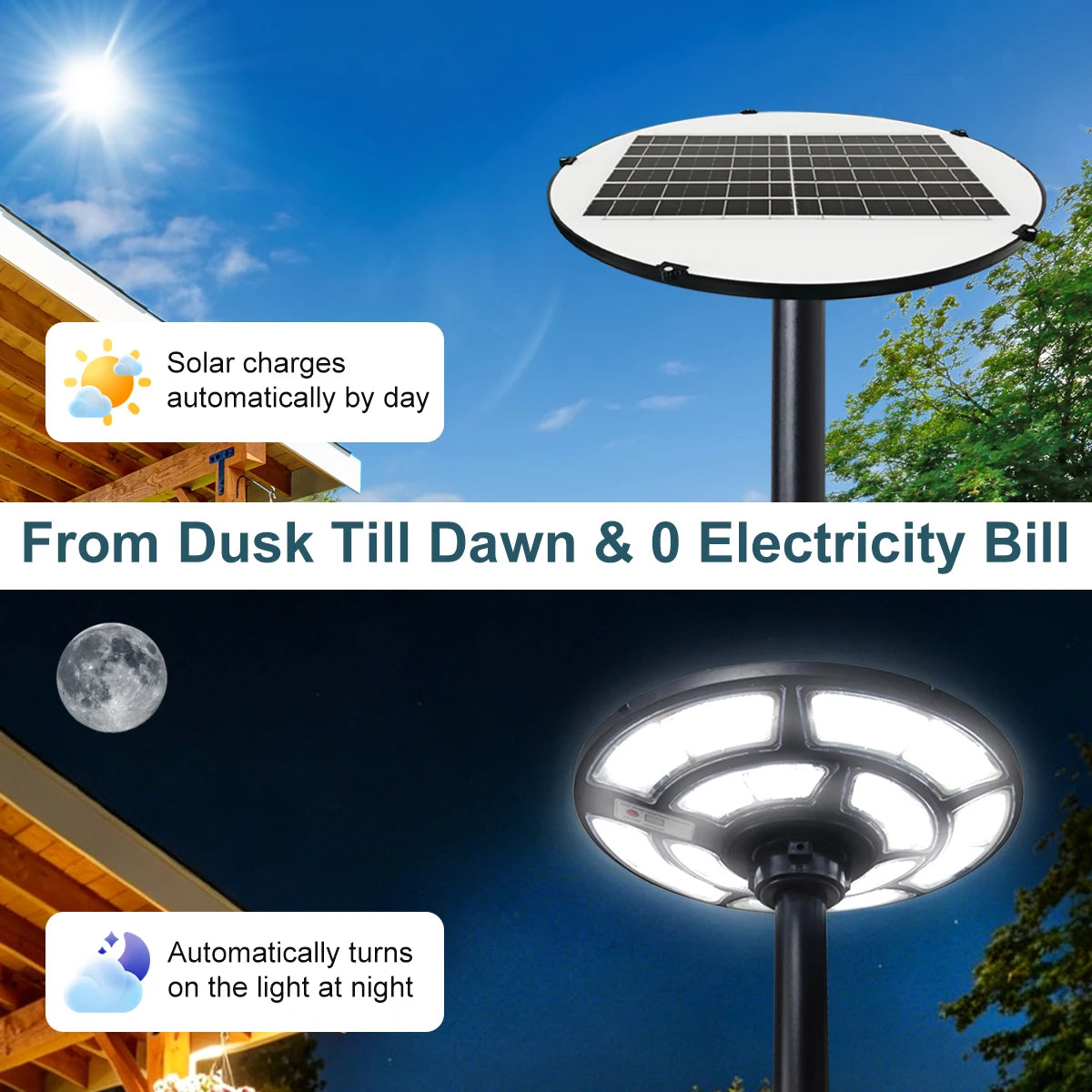 Morglad Solar UFO Street Lamp For Garden Landscape Lighting